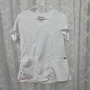 Grey’s Anatomy White Spandex Stretch Scrub Top